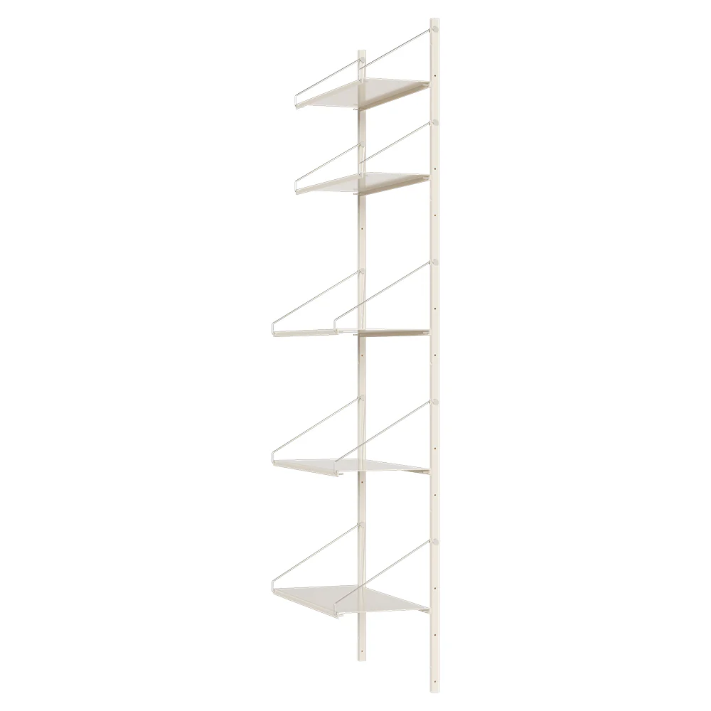 Shelf Library Single Section - 24.61"W x 72.91"H, Warm White Steel - Image 3