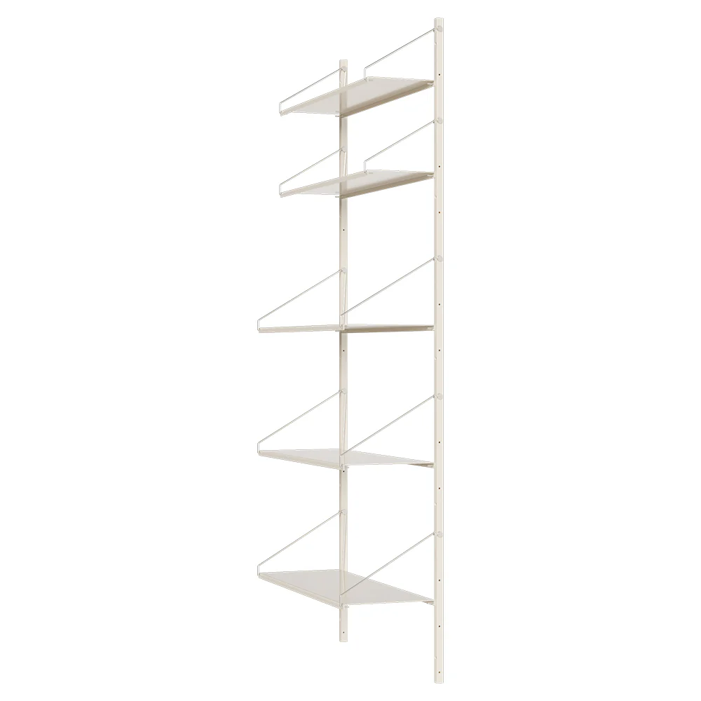 Shelf Library Single Section - 32.48"W x 72.91"H, Warm White Steel - Image 2