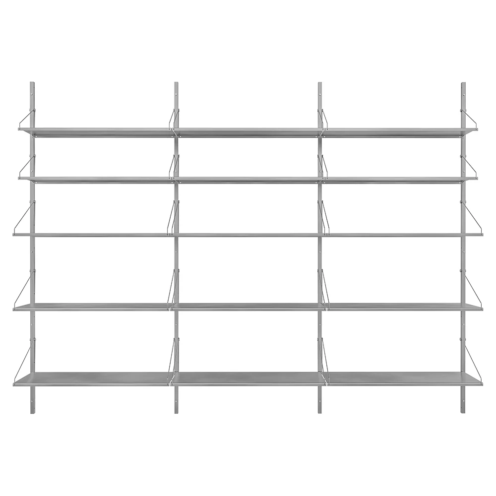 Shelf Library Triple Section - 96.65"W x 72.91"H, Stainless Steel