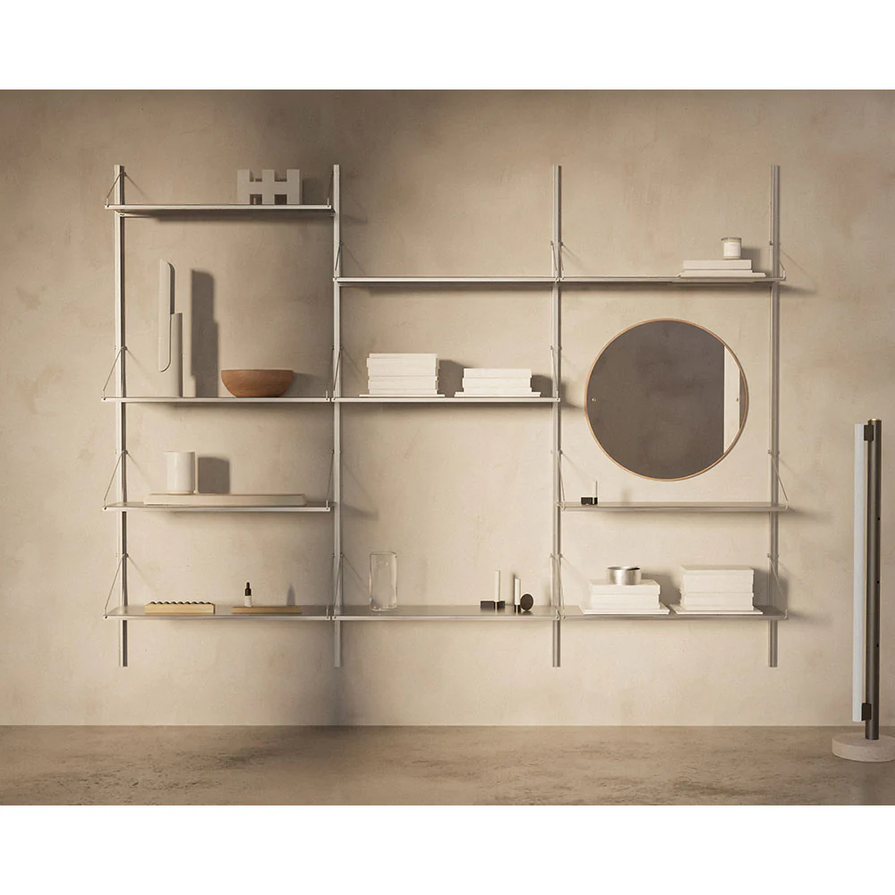 Shelf Library Triple Section - 96.65"W x 72.91"H, Stainless Steel - Image 3