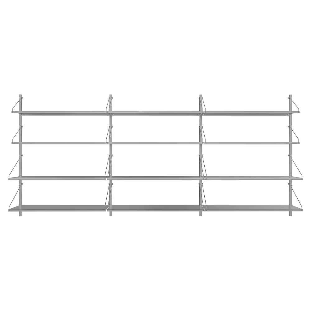 Shelf Library Triple Section - 96.85"W x 42.68"H, Stainless Steel