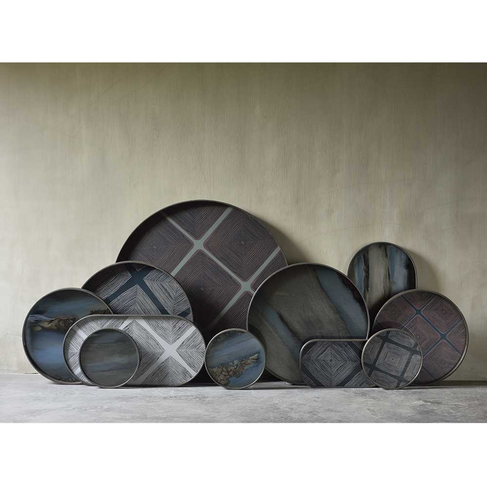 Slate Organic Glass Tray - Round, Small - Image 4