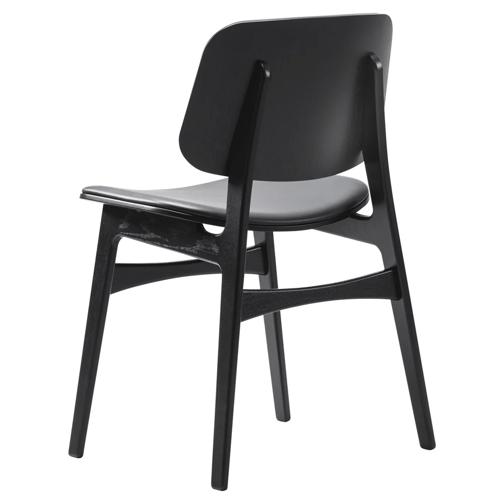 Soborg Seat and Back Upholstered Dining Chair - Wood Base - Image 8