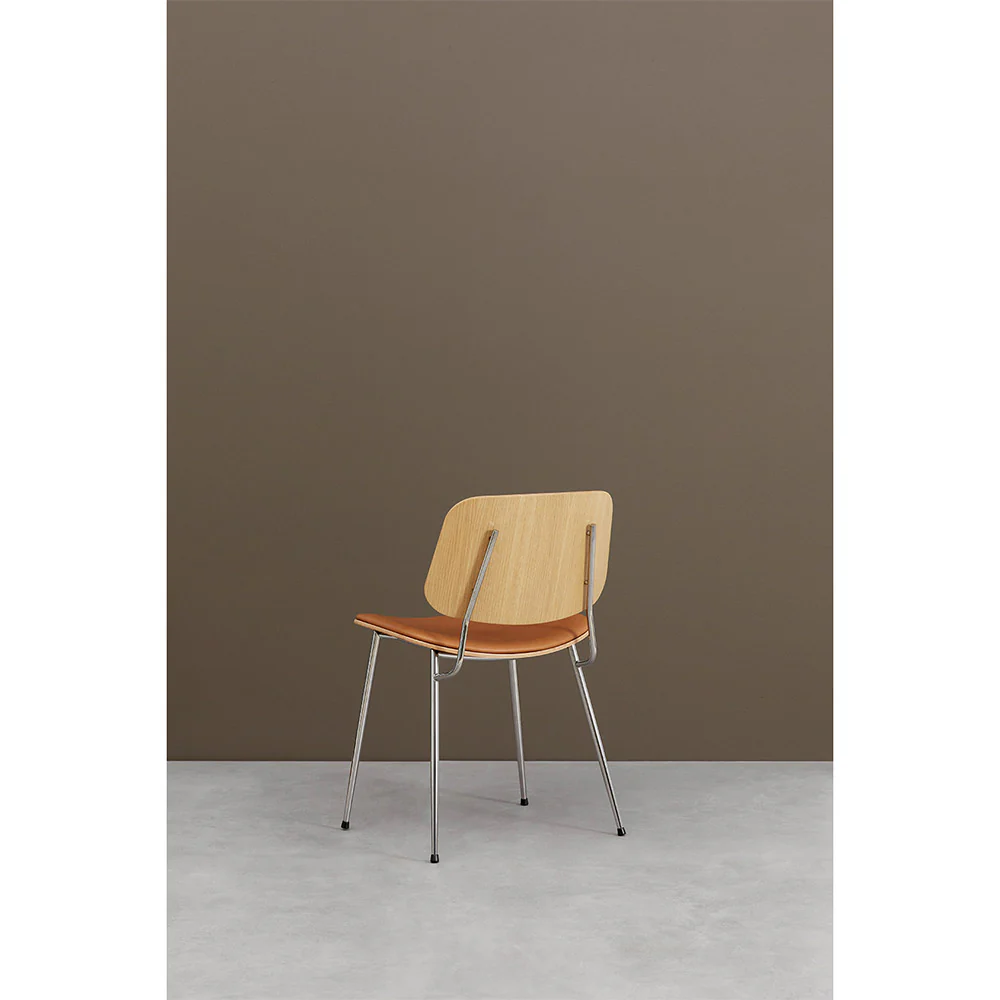 Soborg Seat Upholstered Dining Chair - Steel Base - Image 10