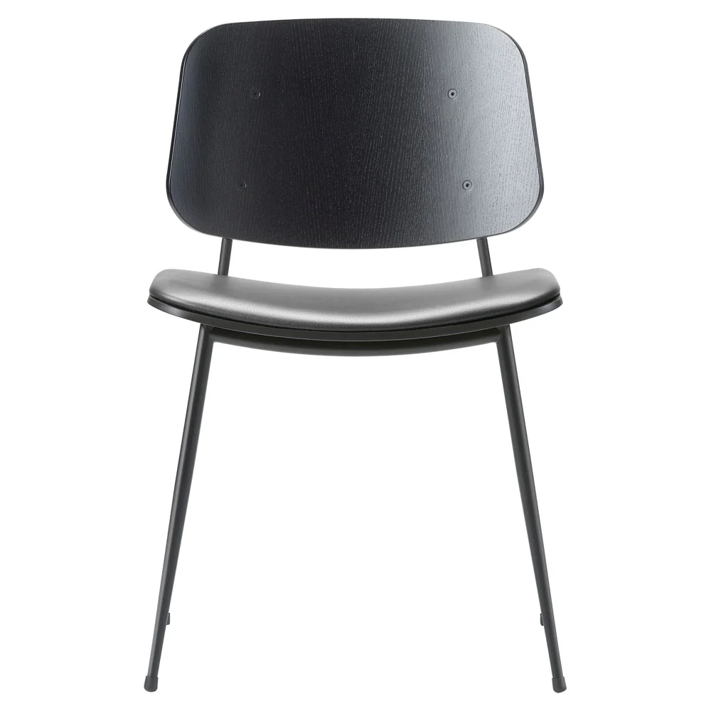 Soborg Seat Upholstered Dining Chair - Steel Base - Image 2