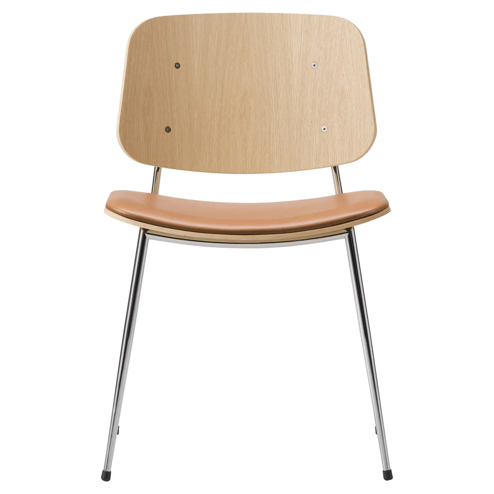Soborg Seat Upholstered Dining Chair - Steel Base - Image 3