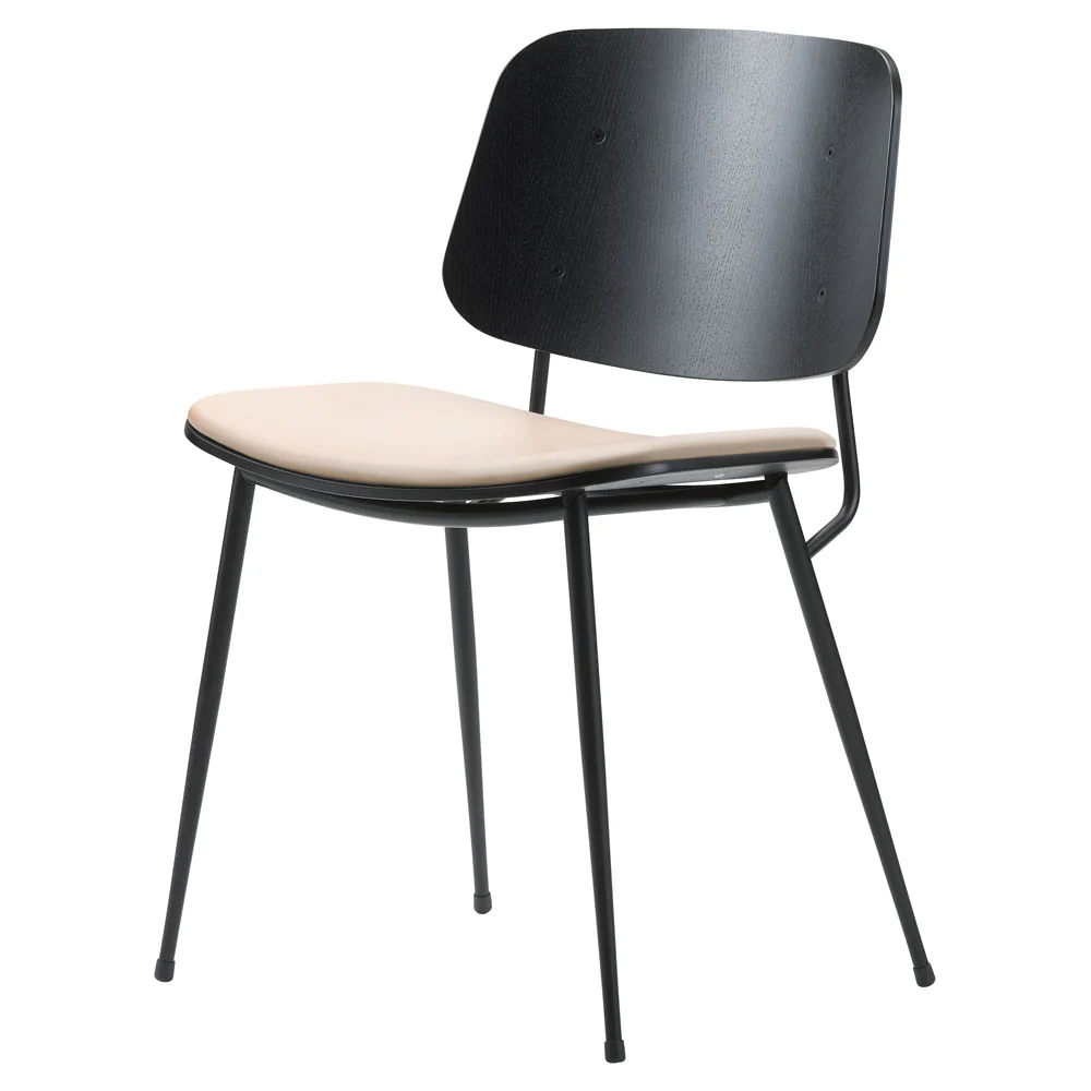 Soborg Seat Upholstered Dining Chair - Steel Base - Image 4