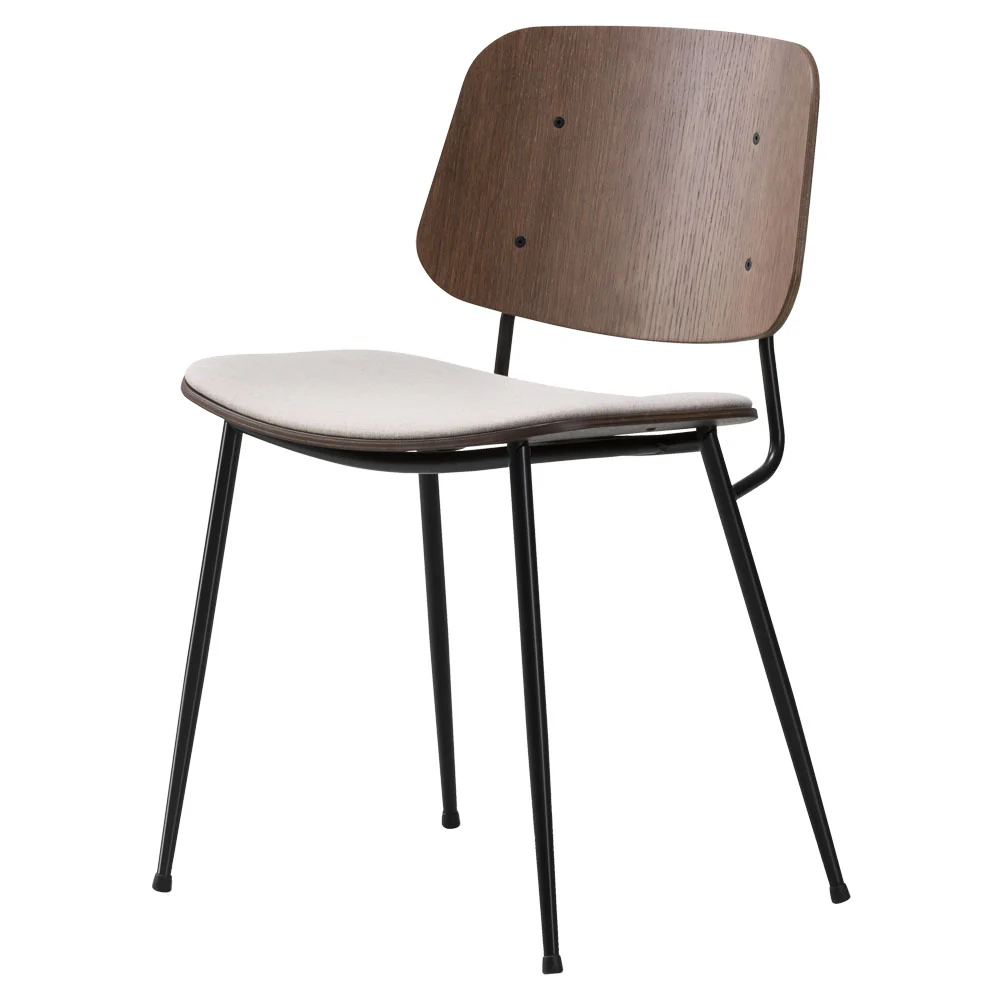 Soborg Seat Upholstered Dining Chair - Steel Base - Image 5