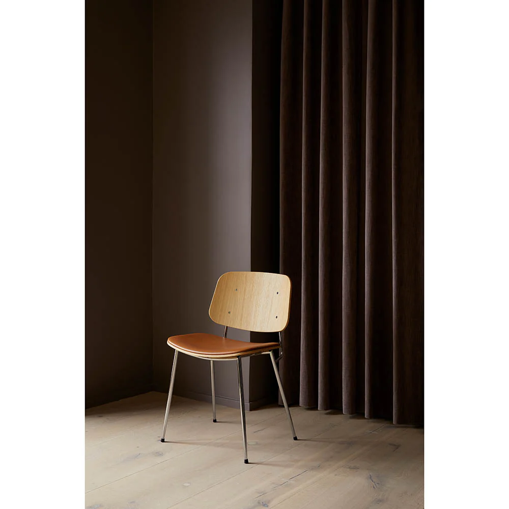 Soborg Seat Upholstered Dining Chair - Steel Base - Image 7