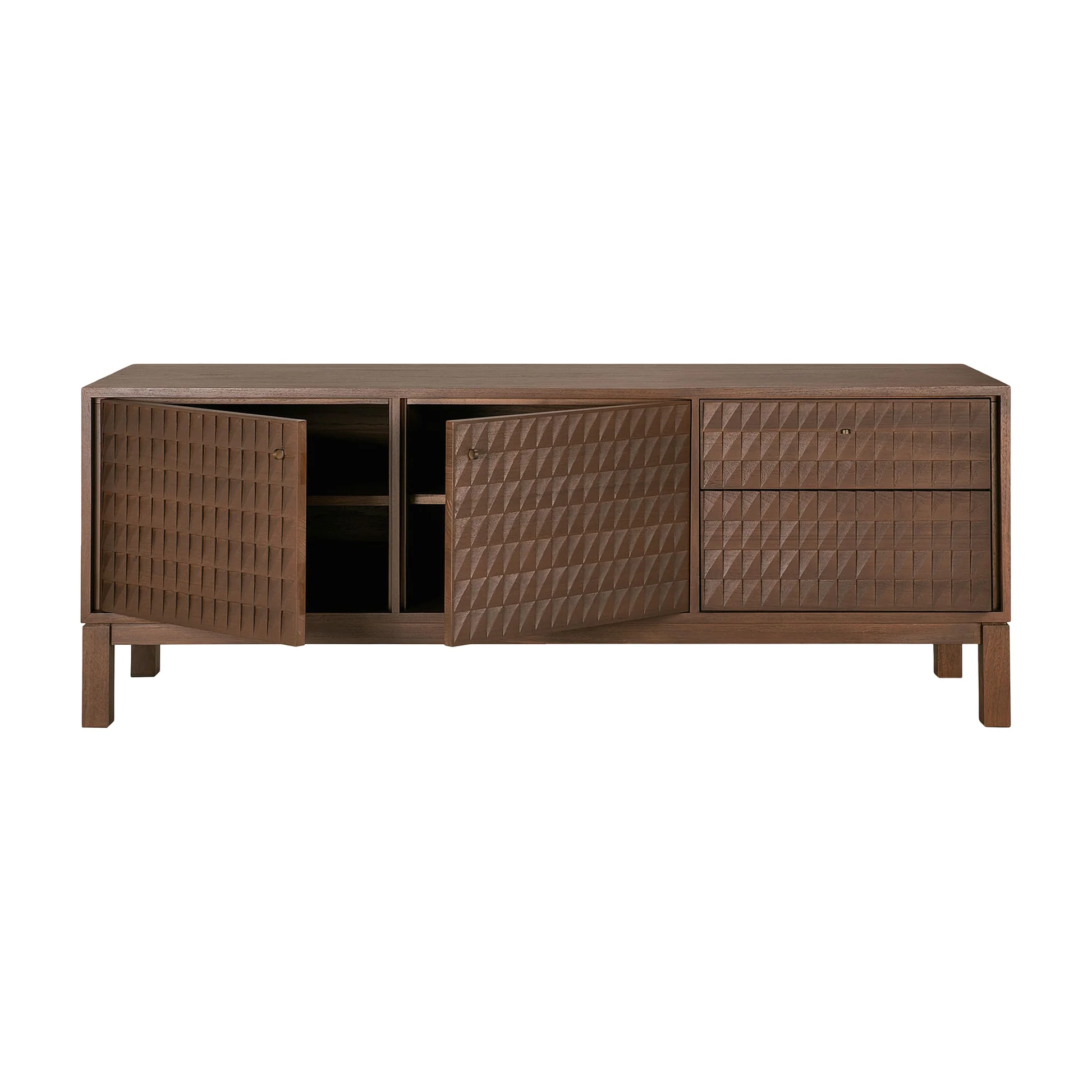 Sono TV Cupboard - 63"W, Dark Brown Teak - Image 4