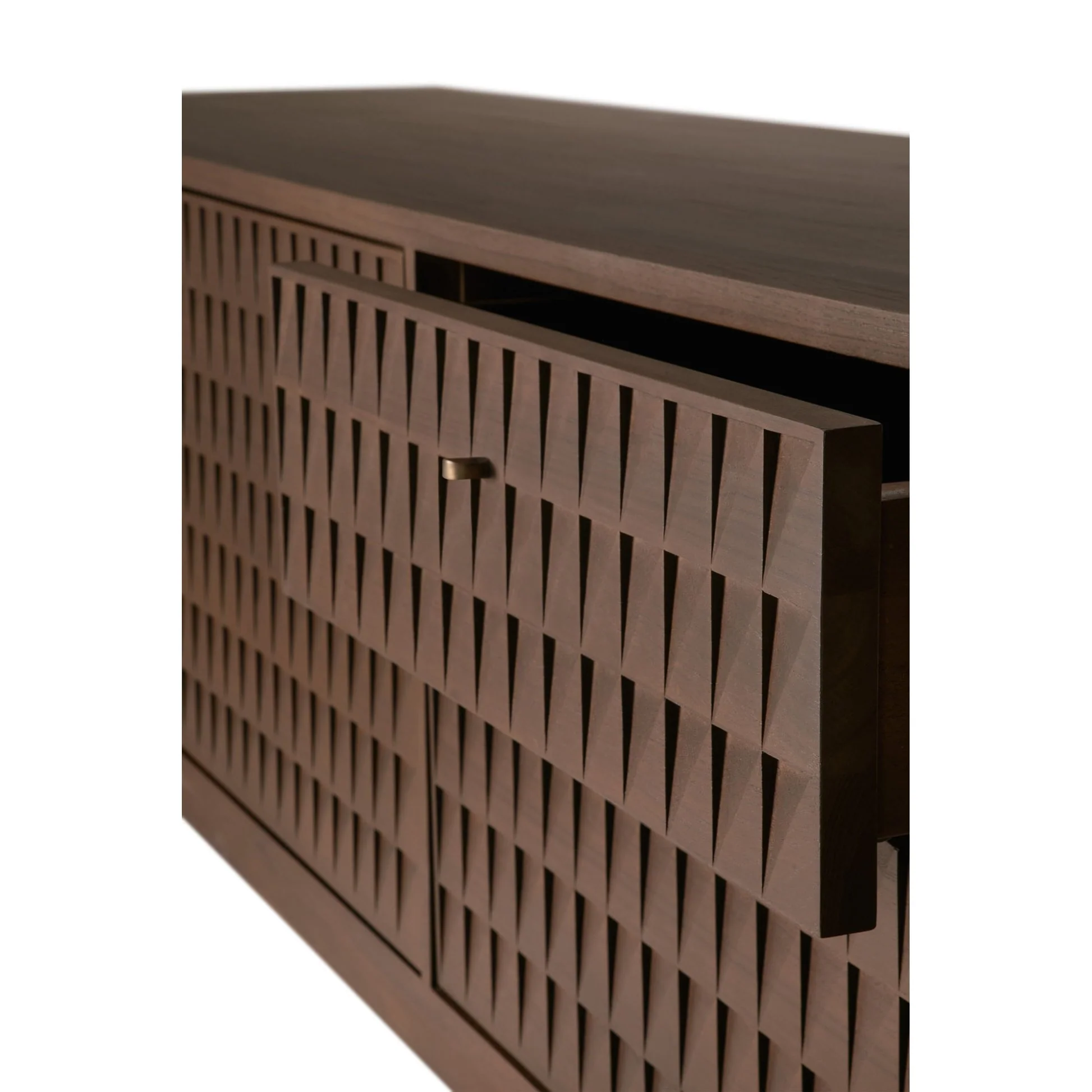 Sono TV Cupboard - 63"W, Dark Brown Teak - Image 9
