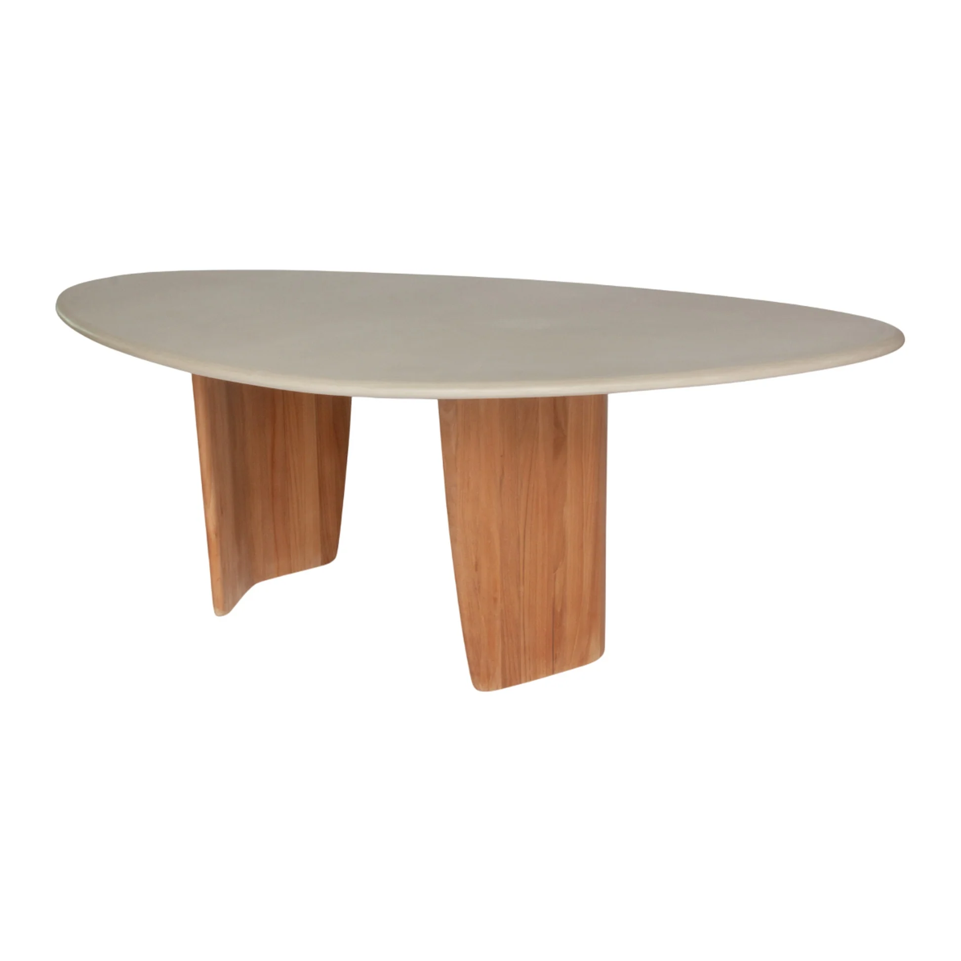 Sorrento Organic Dining Table - Gray Micro Topping, Teak Base - Image 2