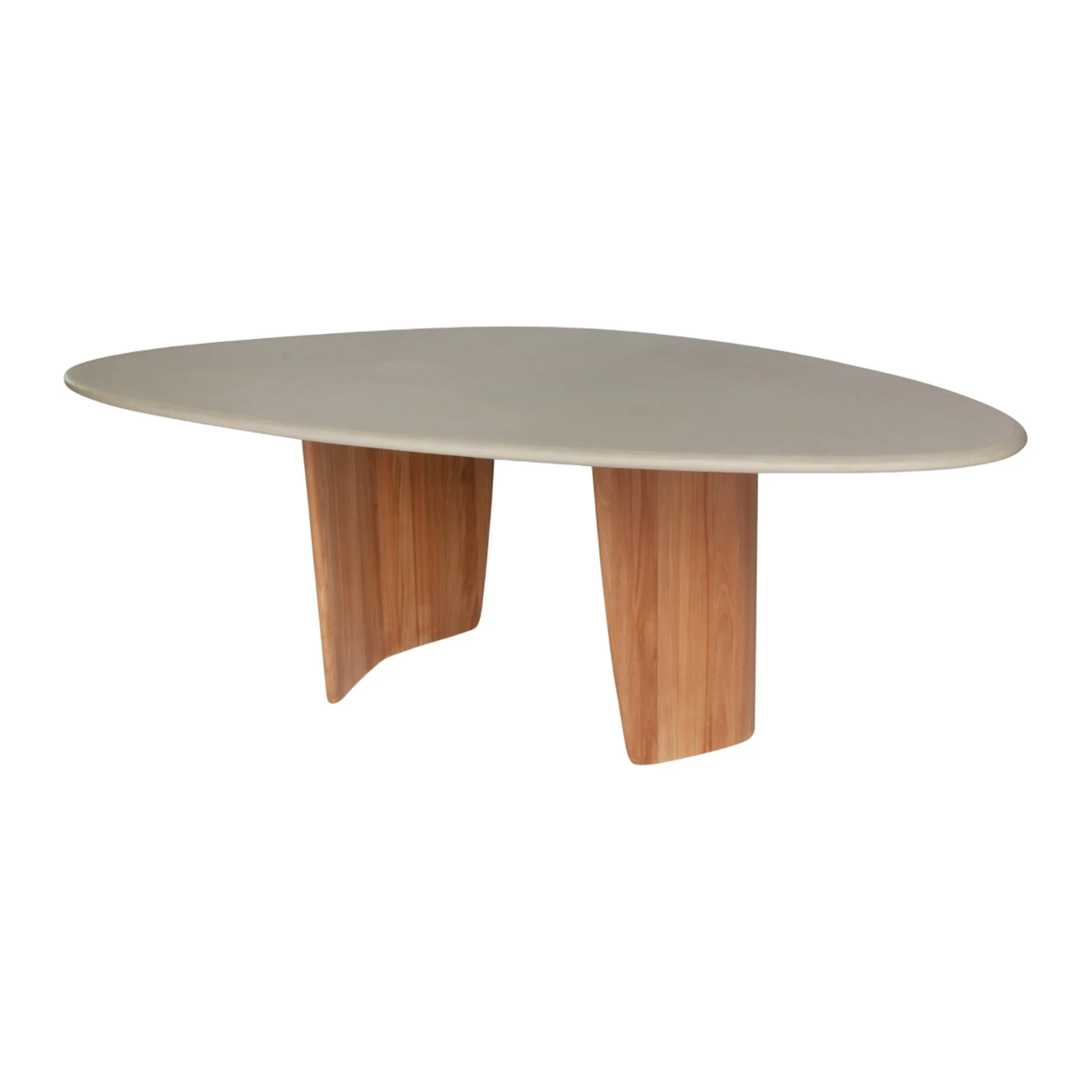 Sorrento Organic Dining Table - Gray Micro Topping, Teak Base - Image 3