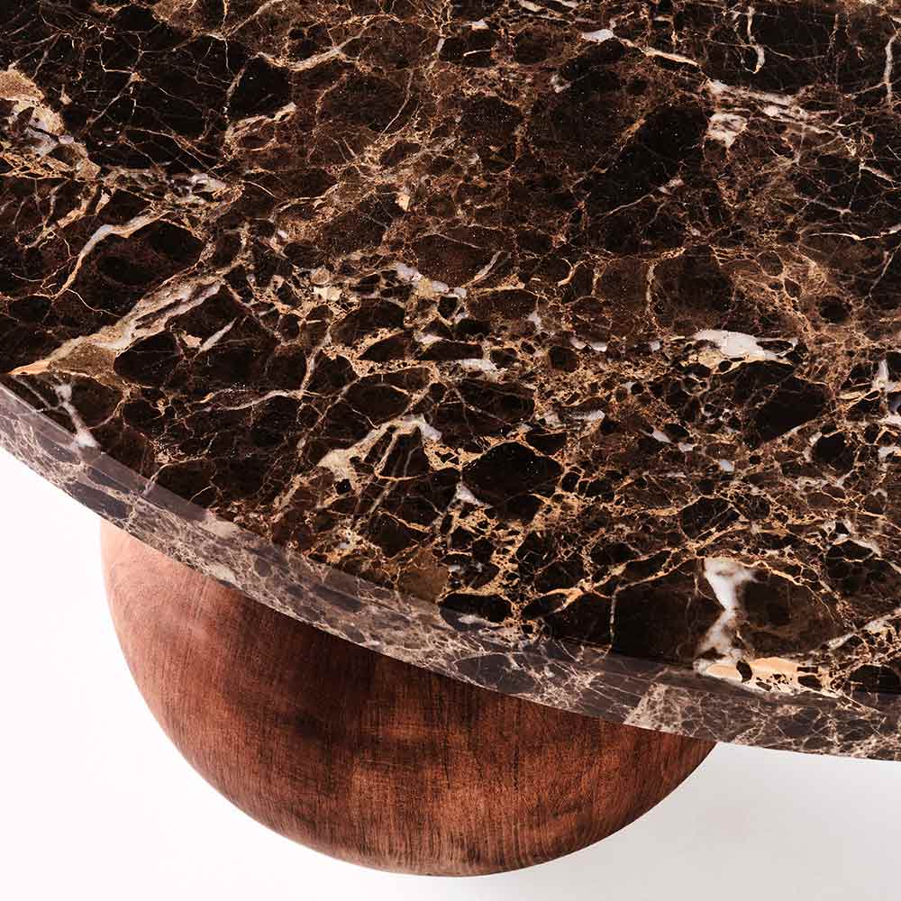 Sphere Round Sofa Table - Dark Emperador - Image 3