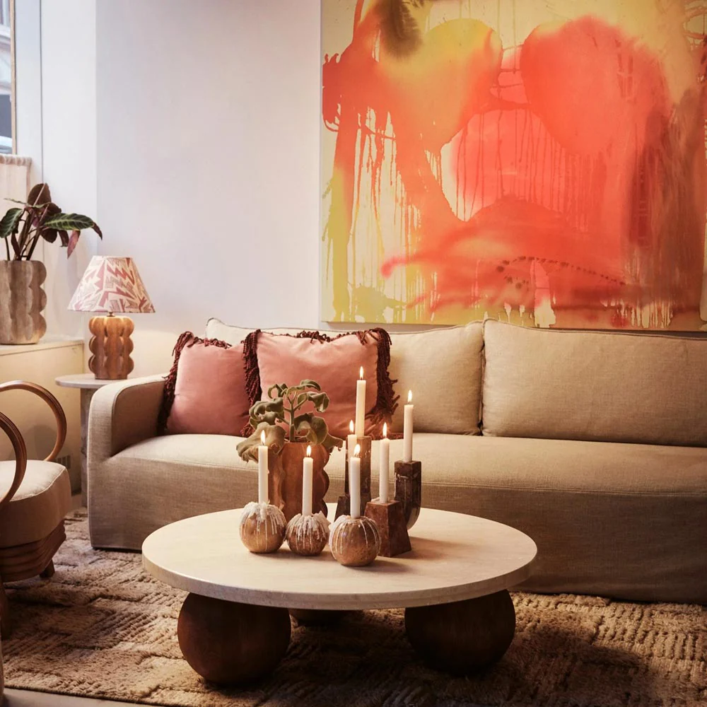 Sphere Round Sofa Table - Travertino Bianco - Image 6