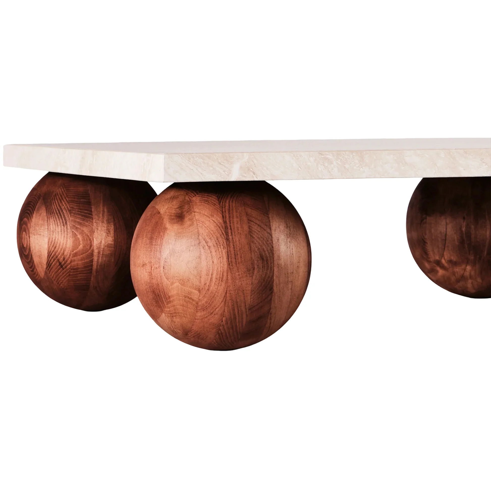 Sphere Square Sofa Table - Travertino Bianco - Image 2