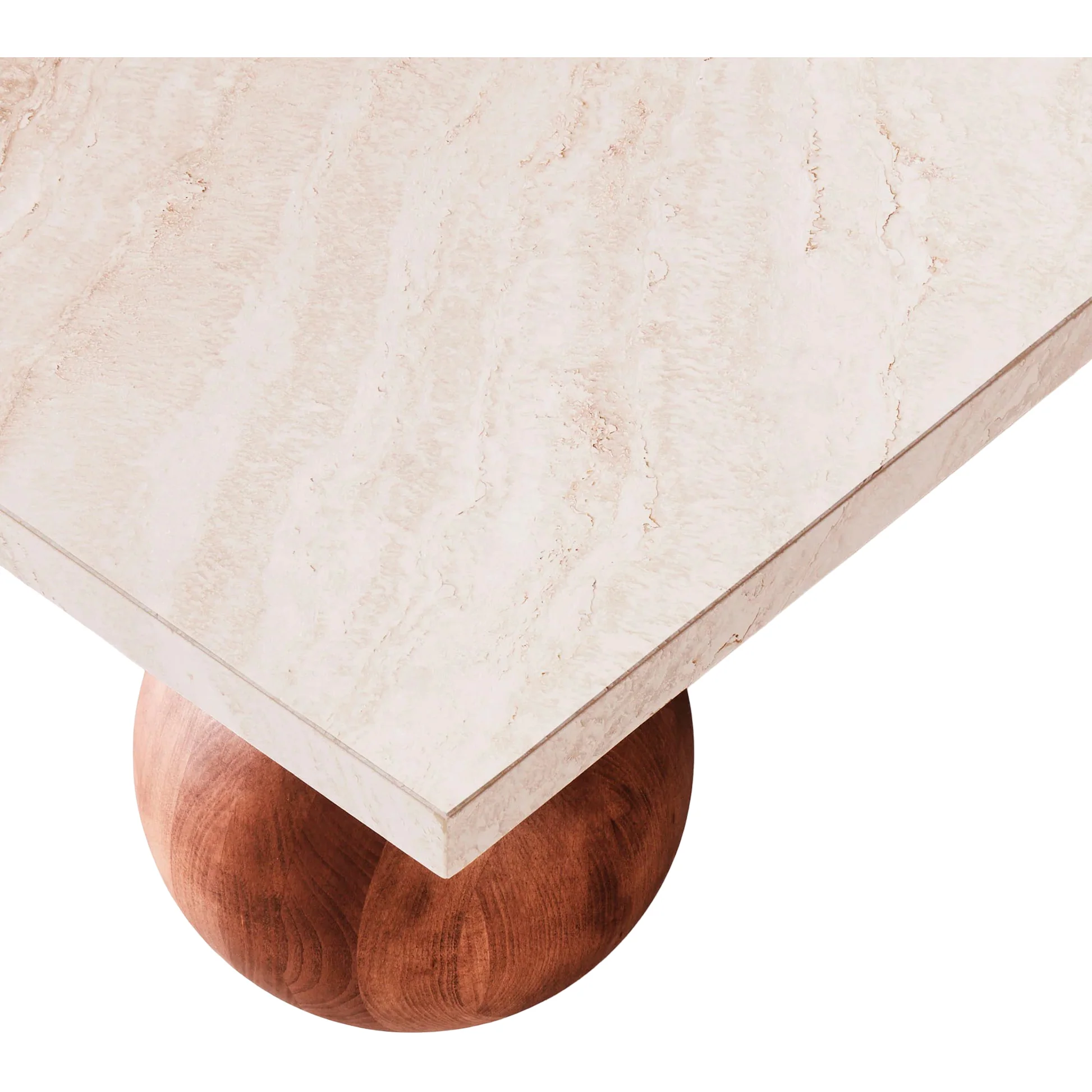 Sphere Square Sofa Table - Travertino Bianco - Image 3