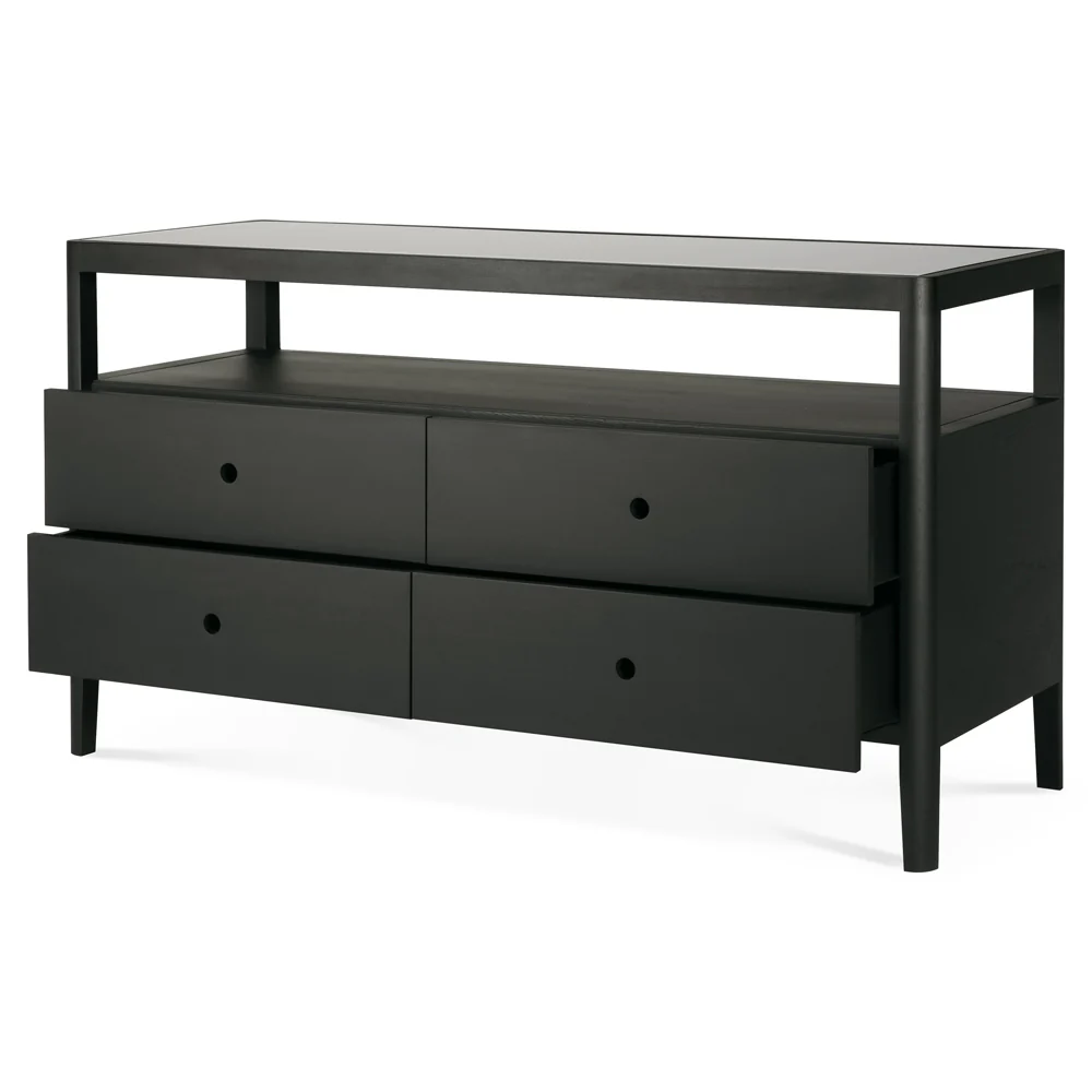 Spindle Dresser - 4 Drawers, Black Oak - Image 3