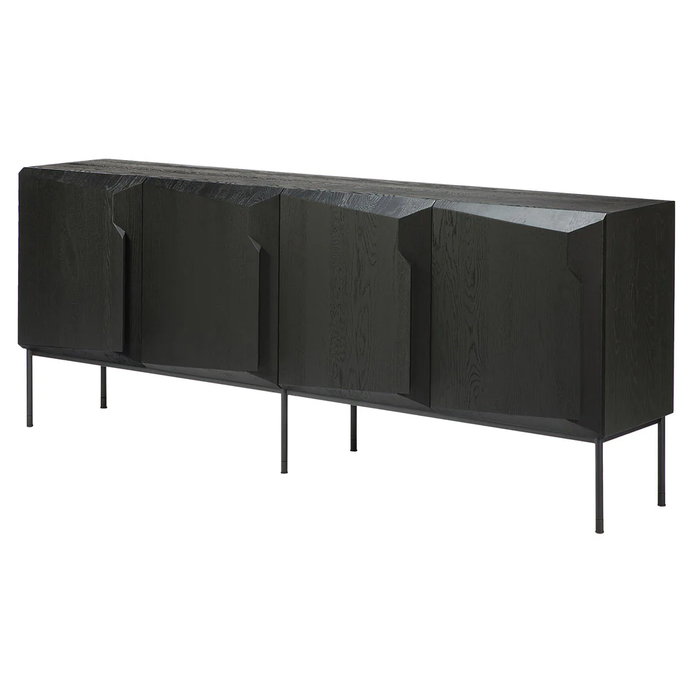 Stairs Sideboard - 4 Doors, Black Oak - Image 2