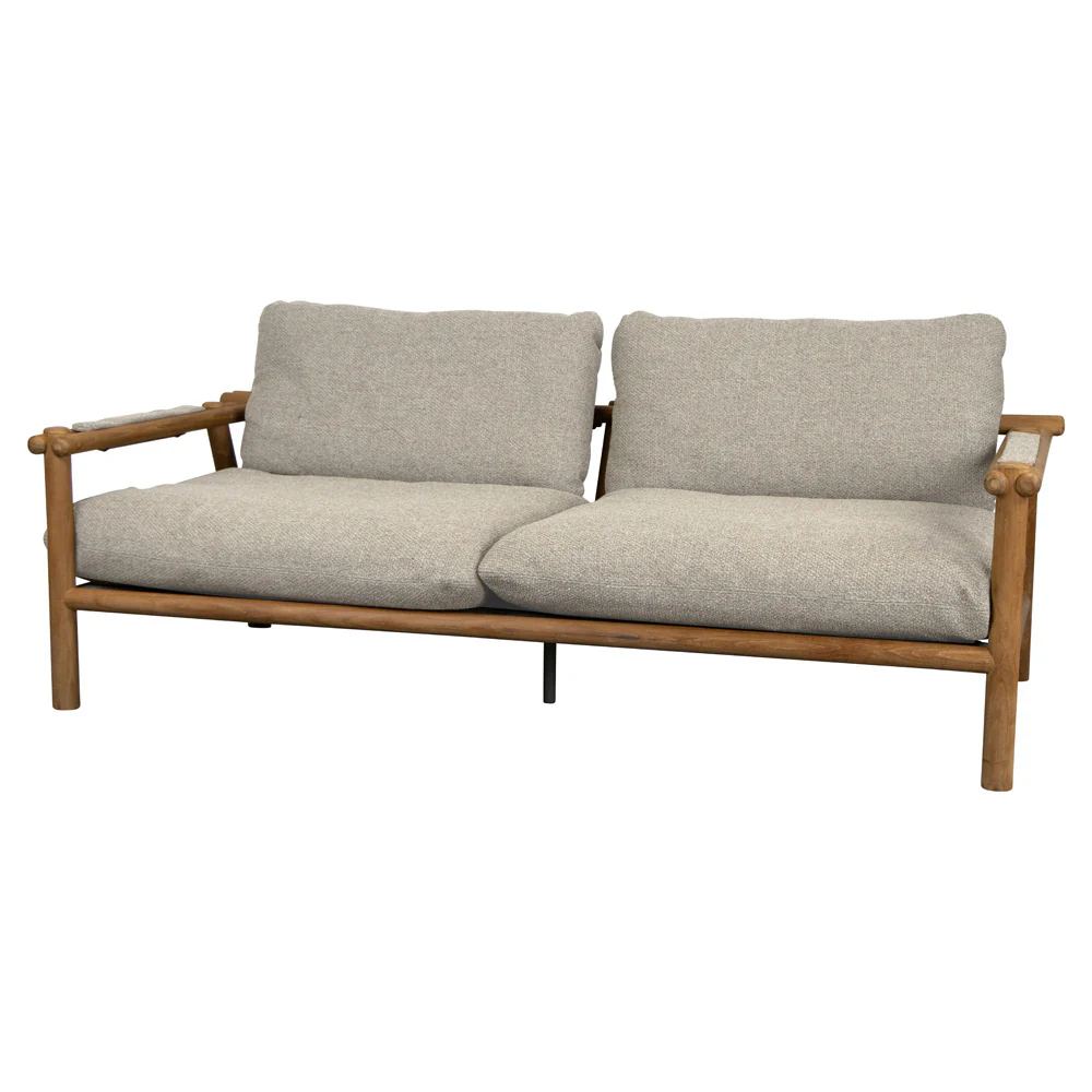 Sticks 2 Seater Sofa - Desert Sand Cushions, Teak Frame