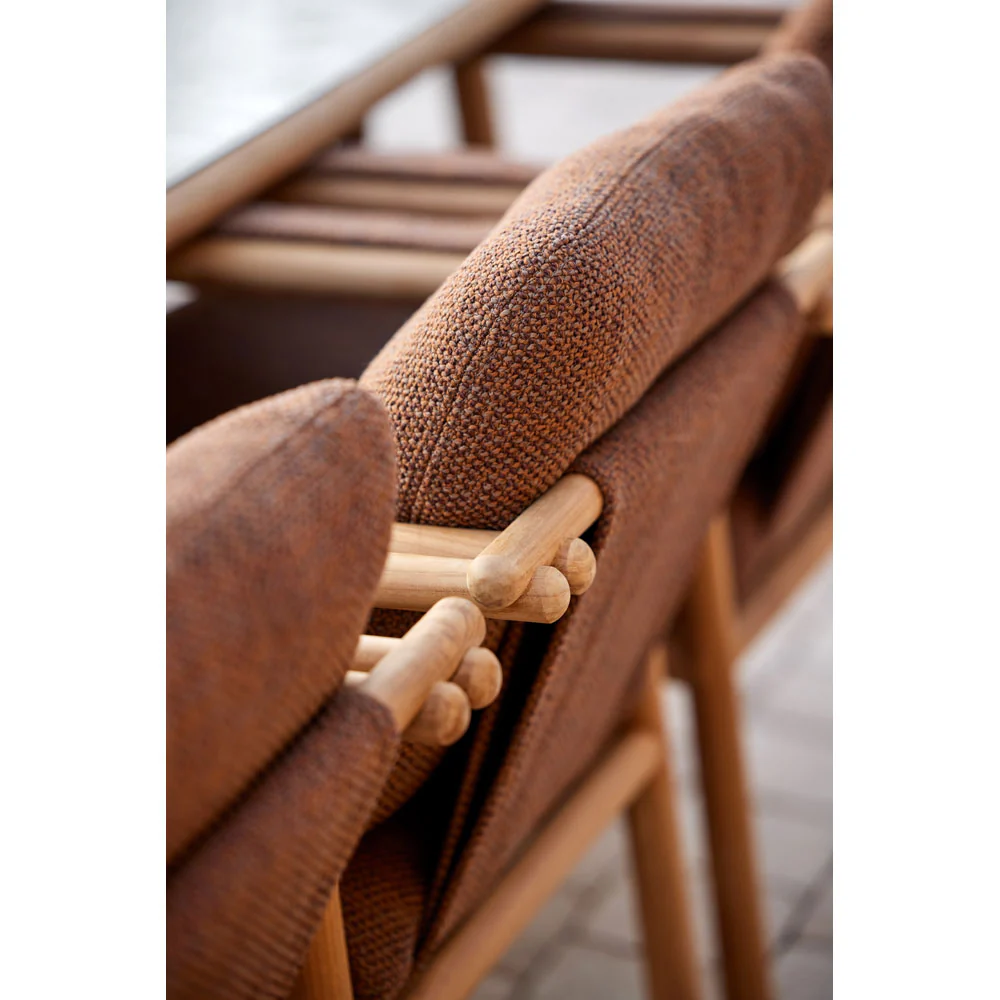 Sticks Armchair - Umber Brown Cushions, Teak Frame - Image 3