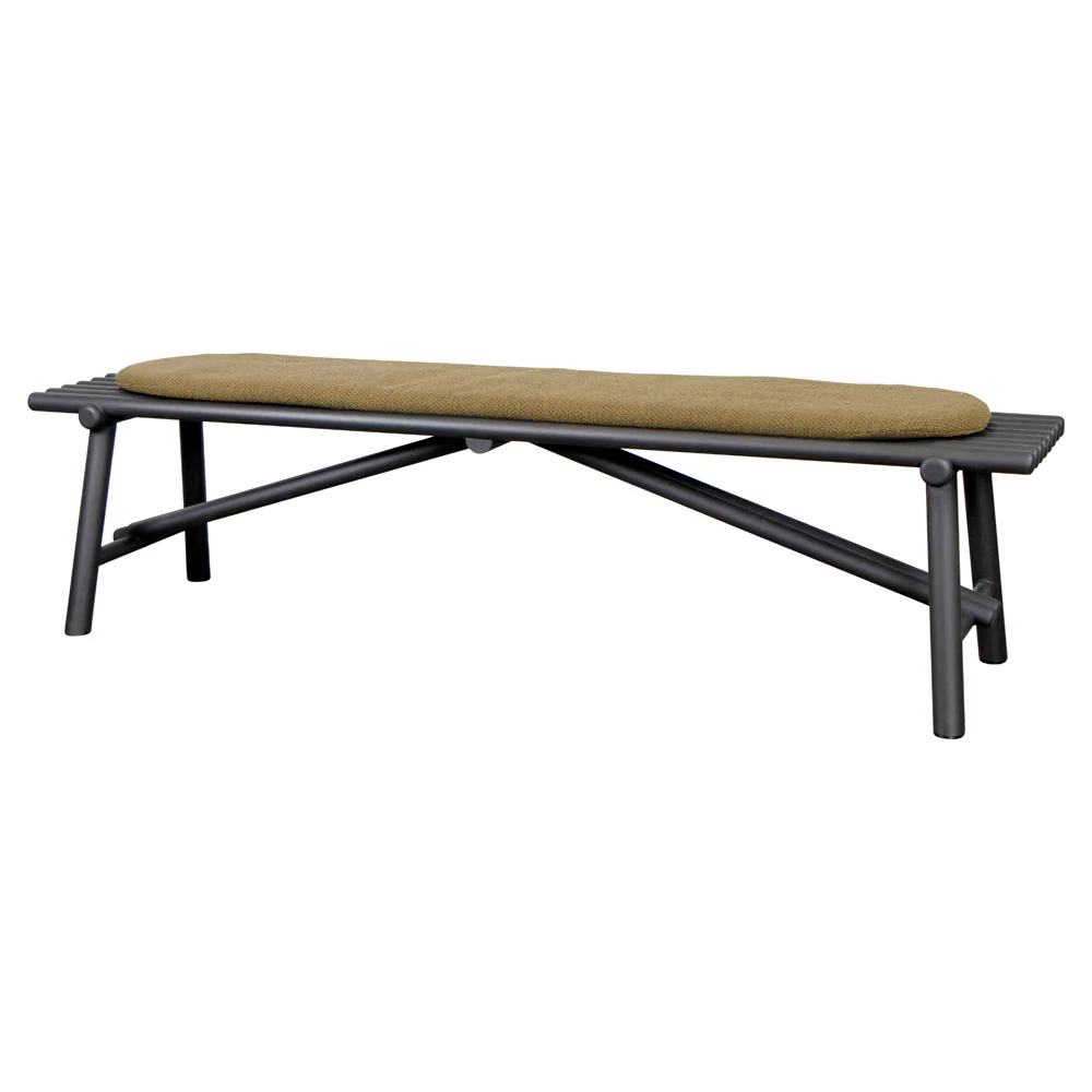 Sticks Bench - Lava Gray Aluminum, Turmeric Yellow Cushion