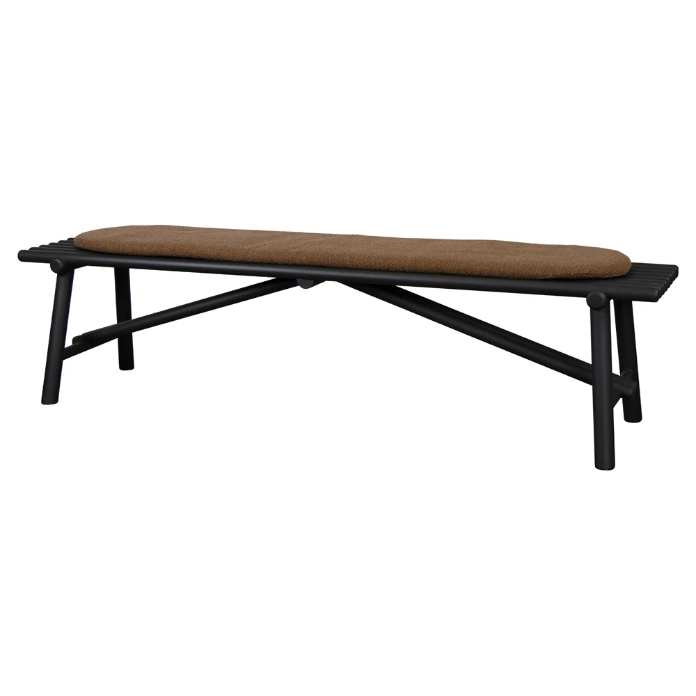 Sticks Bench - Lava Gray Aluminum, Umber Brown Cushion