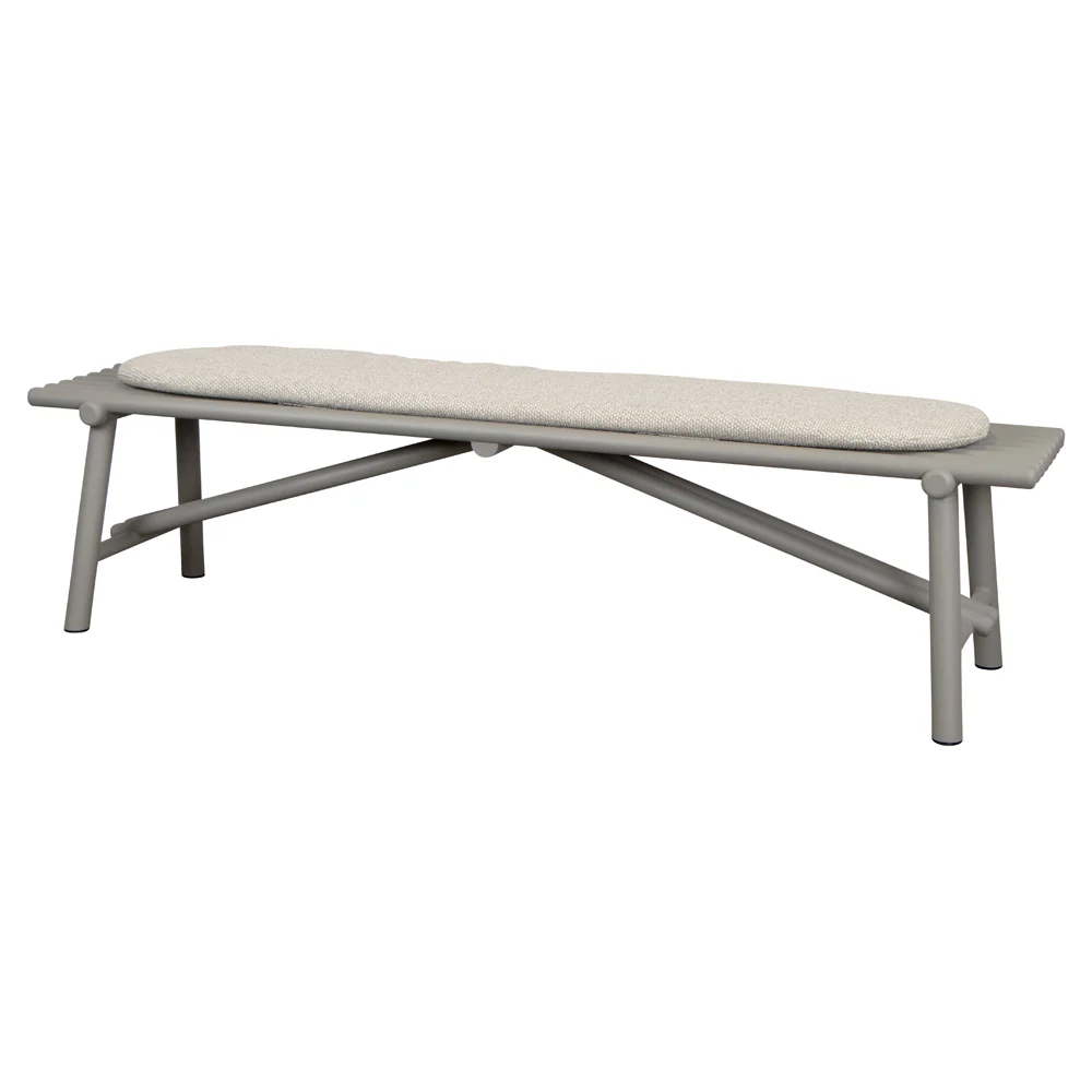 Sticks Bench - Taupe Aluminum, Desert Sand Cushion
