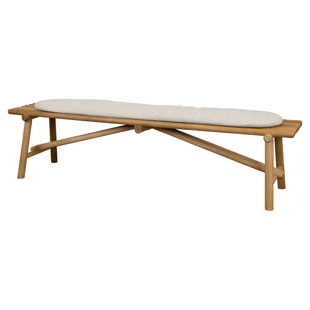 Sticks Bench - Teak, Desert Sand Cushion