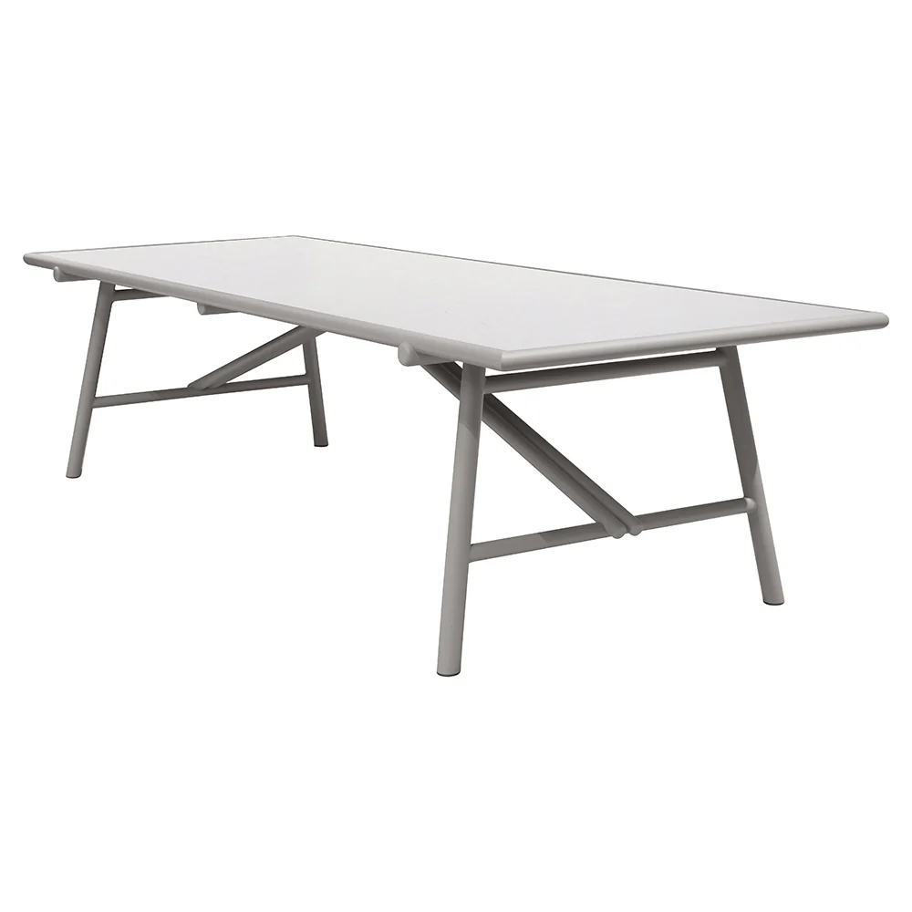 Sticks Dining Table - Toscana Sand Ceramic Top, Taupe Aluminum Base