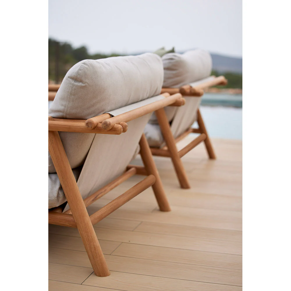 Sticks Lounge Chair - Desert Sand Cushions, Teak Frame - Image 3
