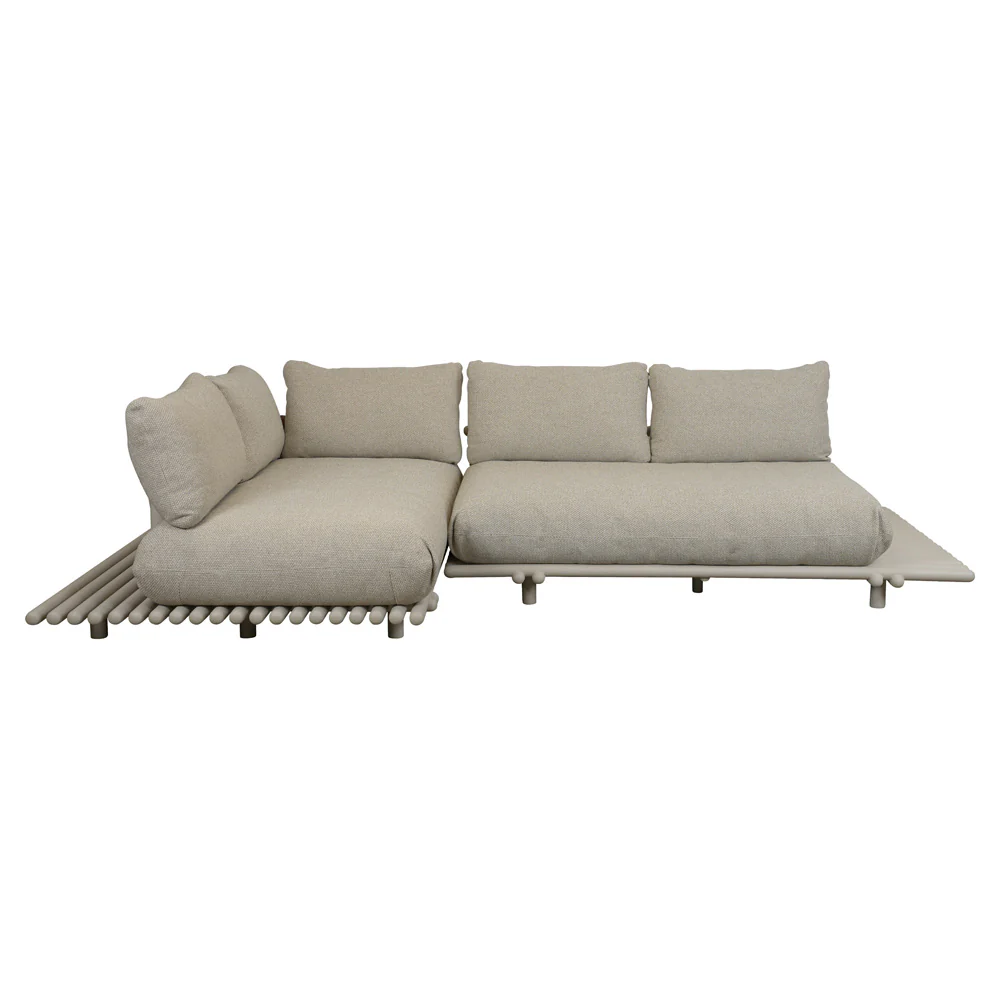 Sticks Platform Corner Sofa - Desert Sand Cushions, Aluminum Platform