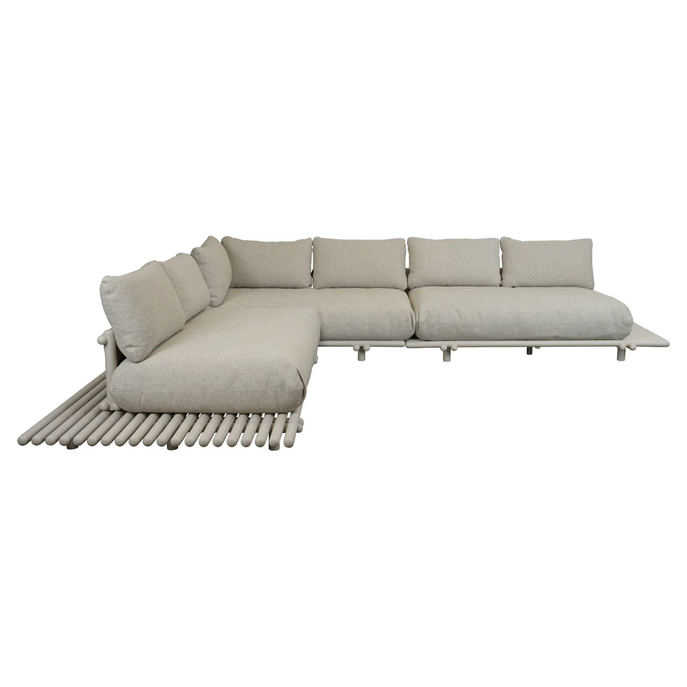 Sticks Platform Large Corner Sofa - Desert Sand Cushions, Aluminum Platform