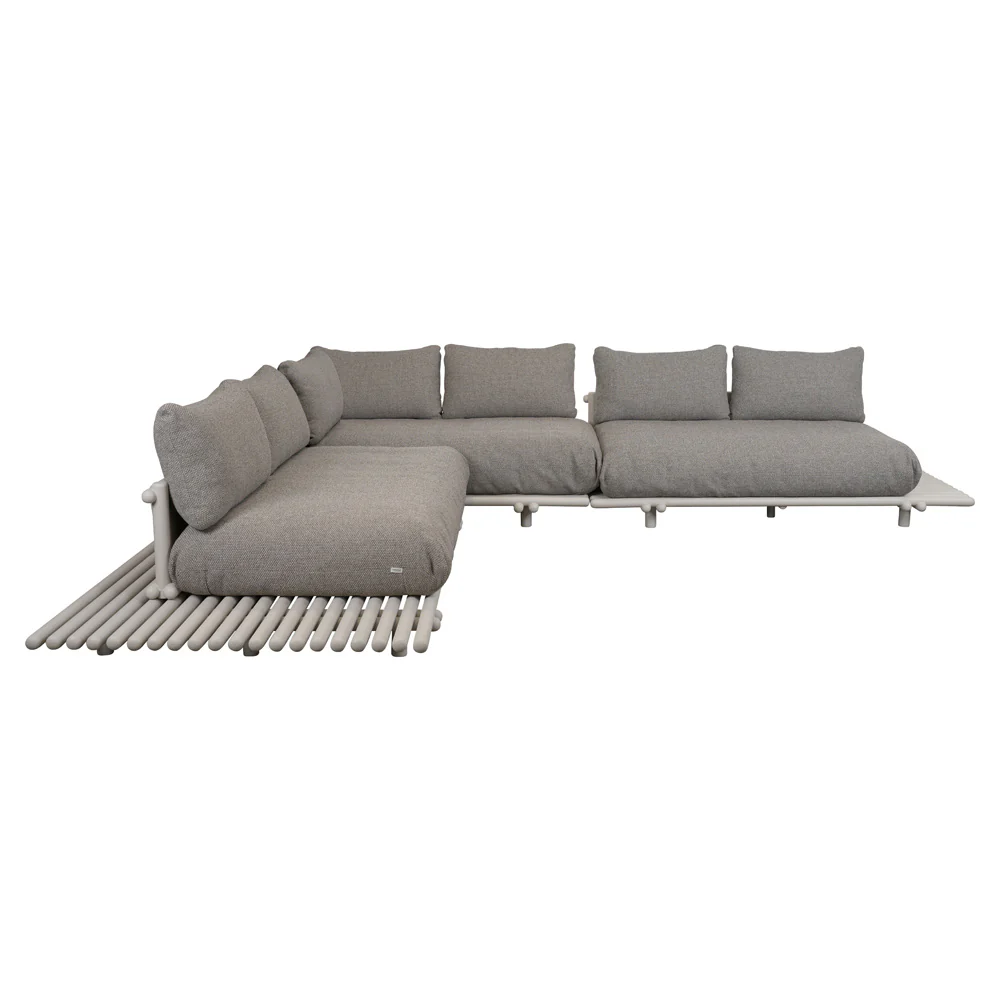 Sticks Platform Large Corner Sofa - LIght Brown Cushions, Aluminum Platform