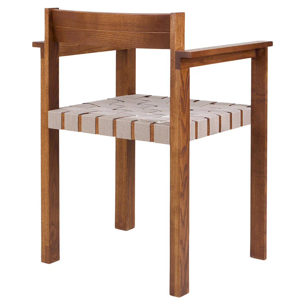 Symmetry Armrest Chair - Honey Ash Wood, Oat Fabric - Image 3