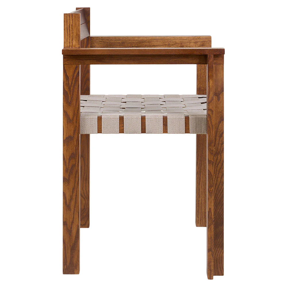 Symmetry Armrest Chair - Honey Ash Wood, Oat Fabric - Image 4