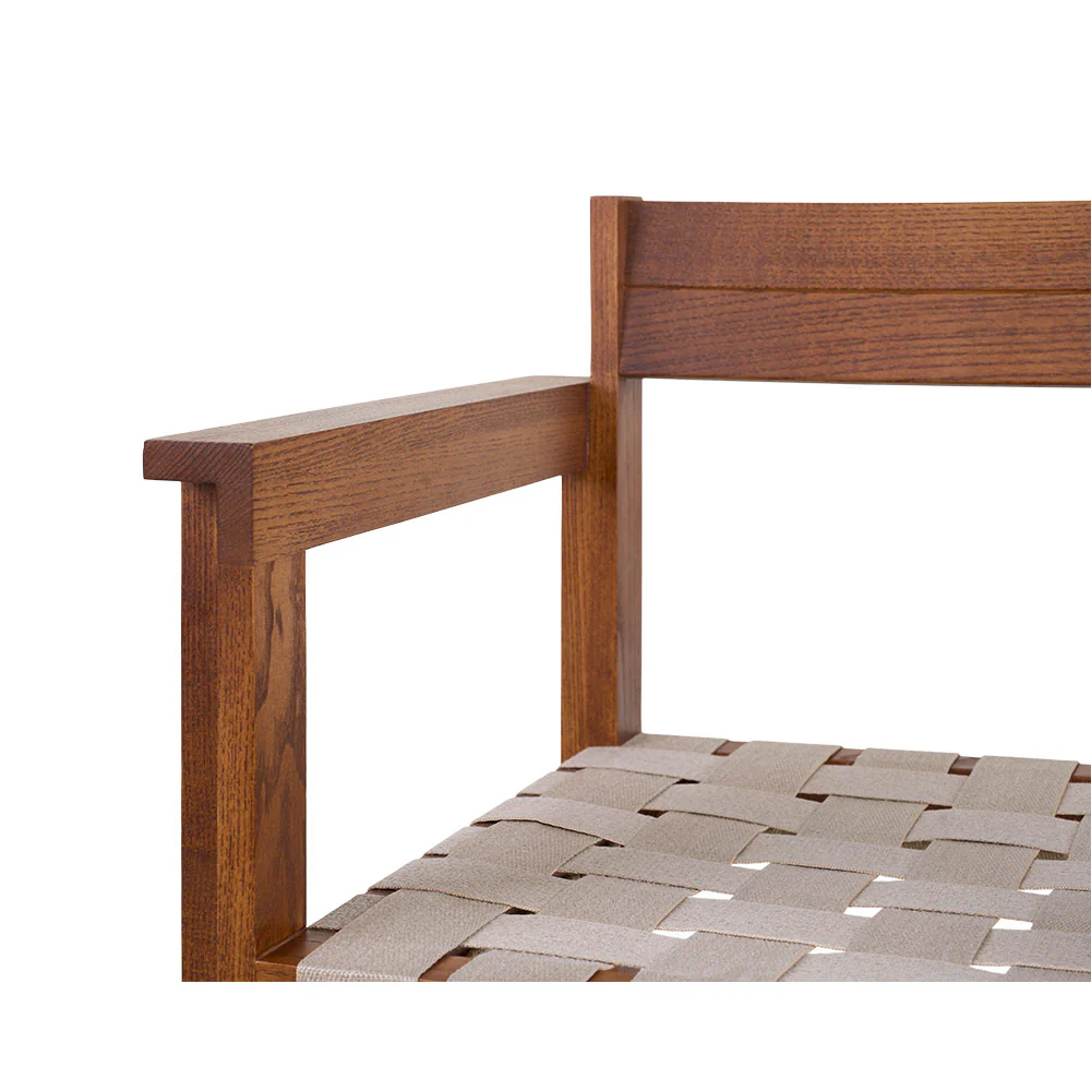 Symmetry Armrest Chair - Honey Ash Wood, Oat Fabric - Image 5
