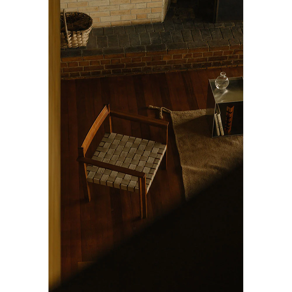 Symmetry Armrest Chair - Honey Ash Wood, Oat Fabric - Image 8