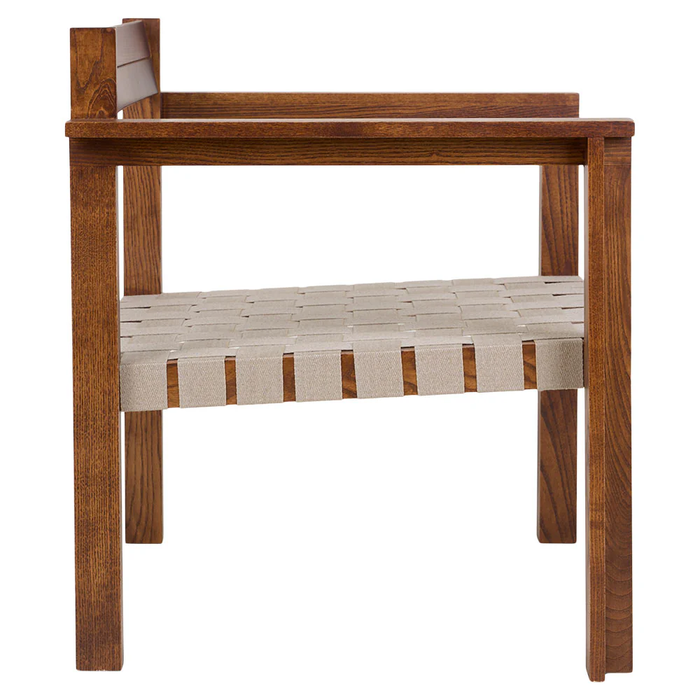 Symmetry Easy Chair - Honey Ash Wood, Oat Fabric - Image 3