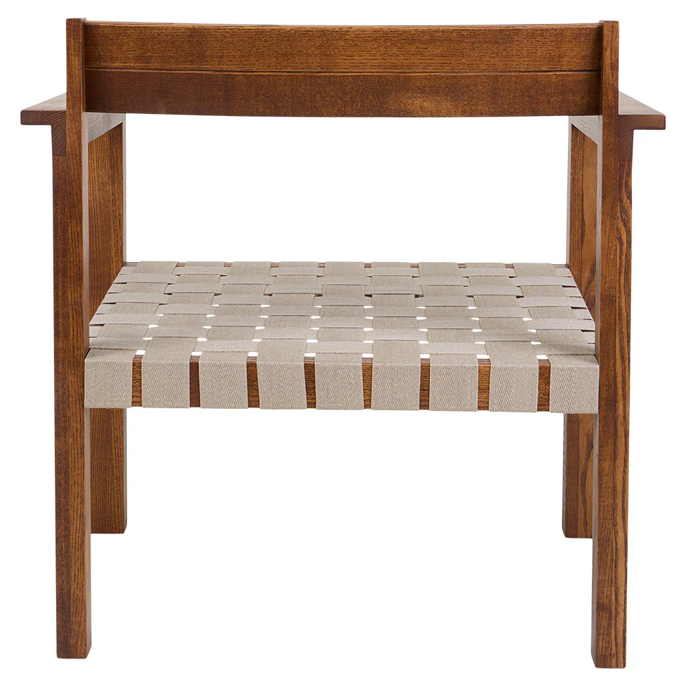 Symmetry Easy Chair - Honey Ash Wood, Oat Fabric - Image 5