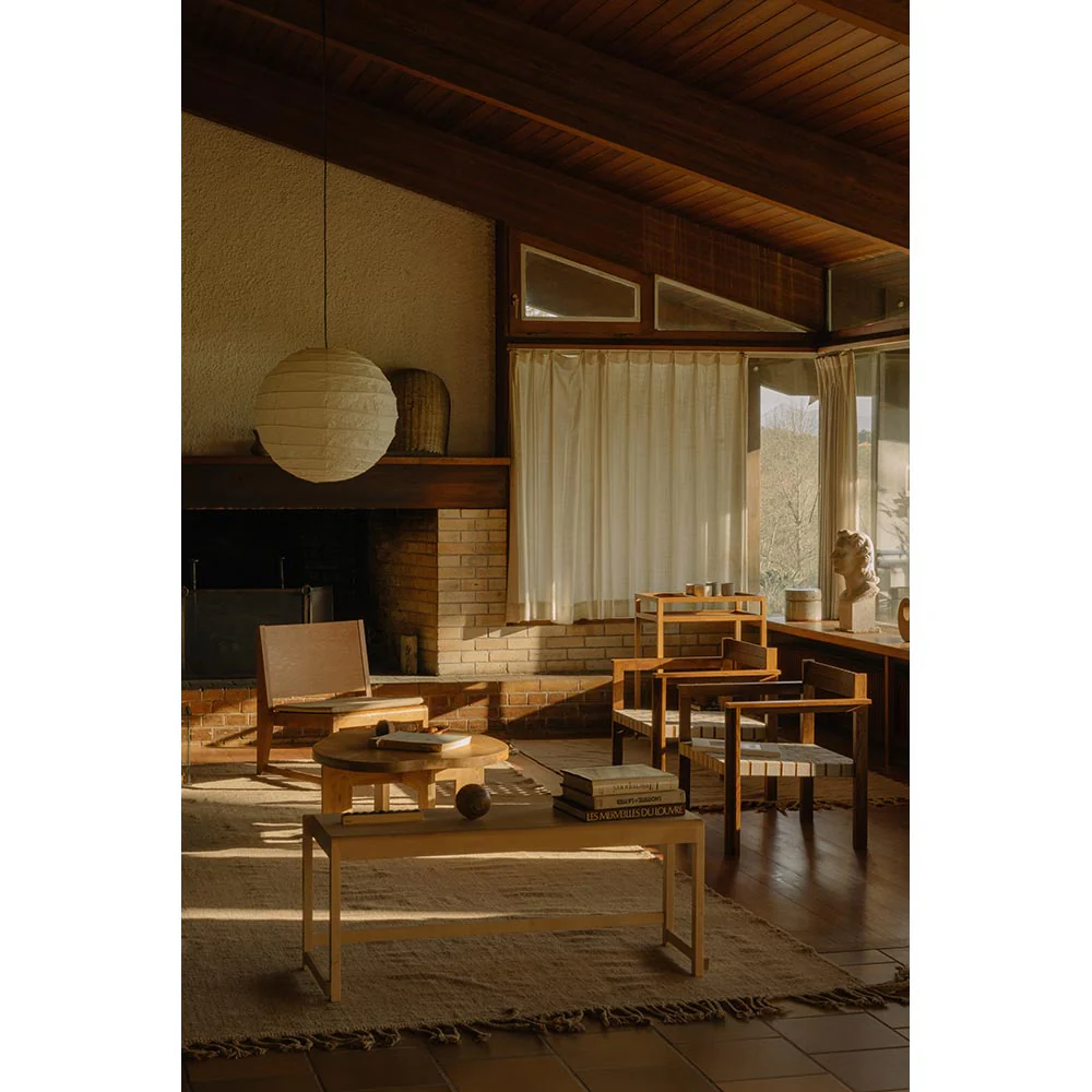 Symmetry Easy Chair - Honey Ash Wood, Oat Fabric - Image 8