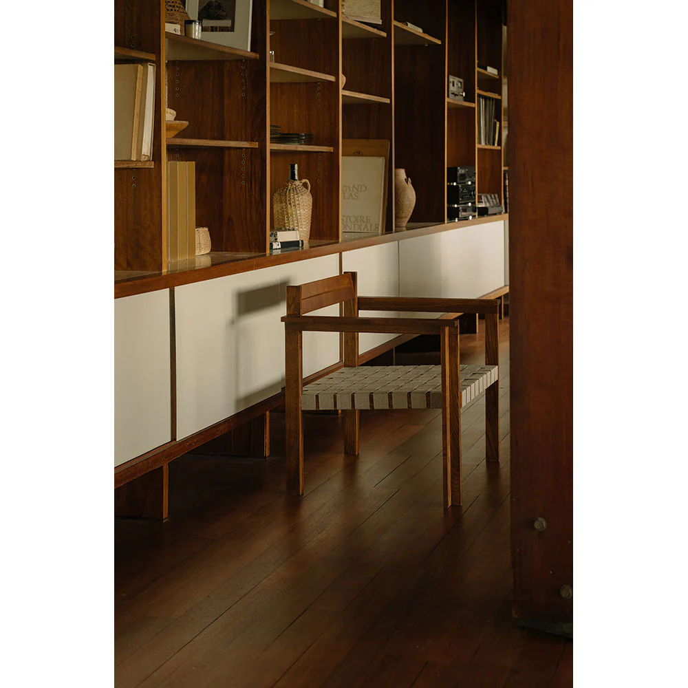 Symmetry Easy Chair - Honey Ash Wood, Oat Fabric - Image 9