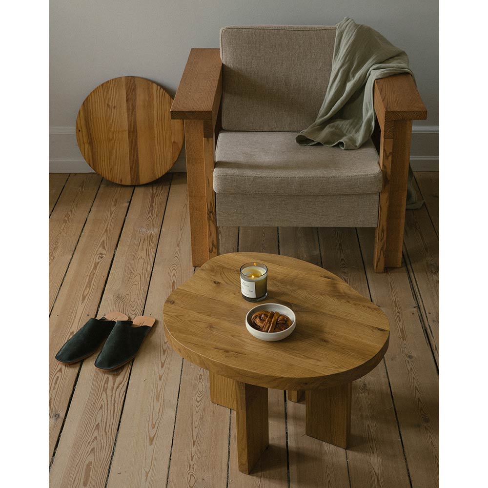 Symmetry Lounge Chair - Ash Wood, Oat Fabric - Image 4