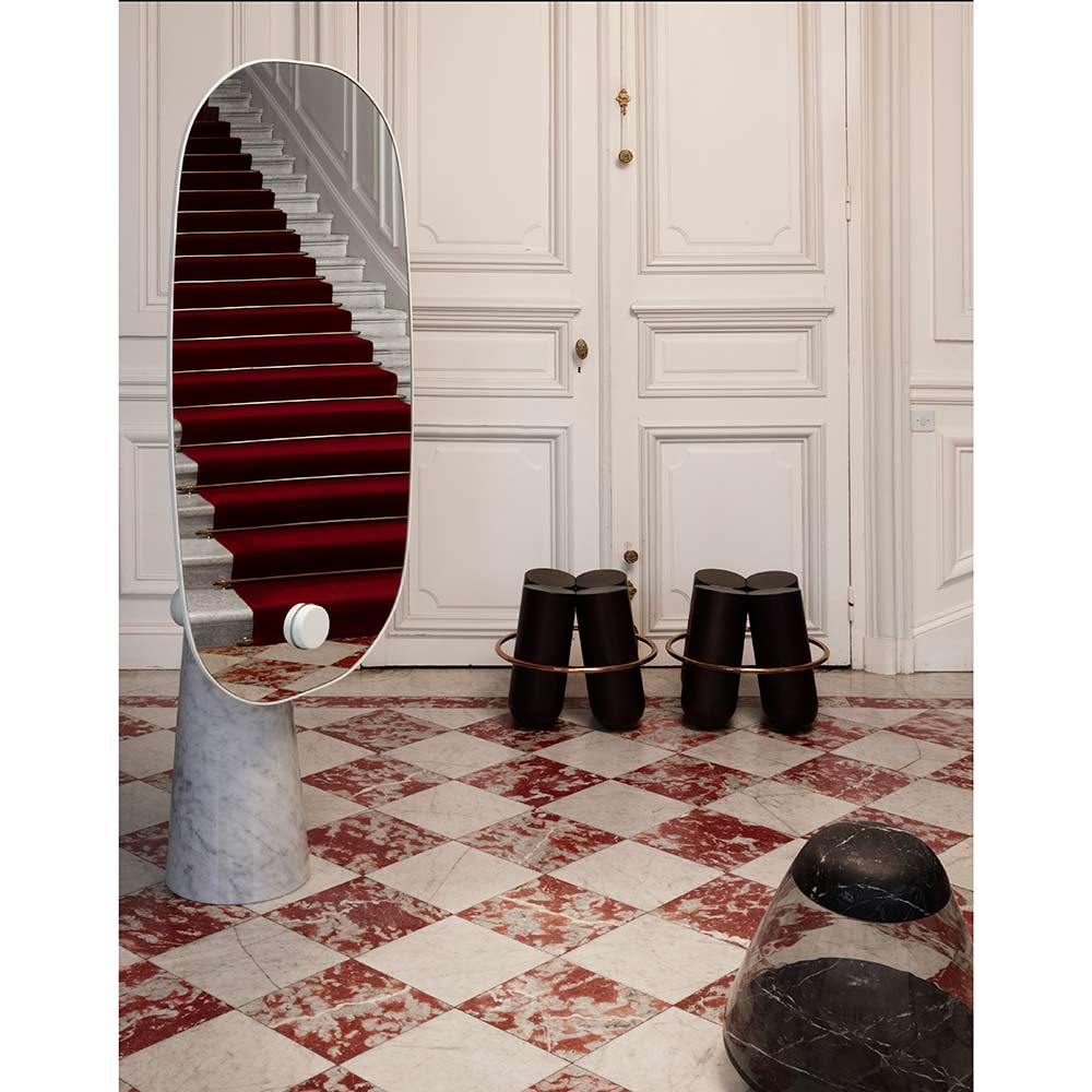 Terrene Floor Mirror - White Marble Base - Image 4