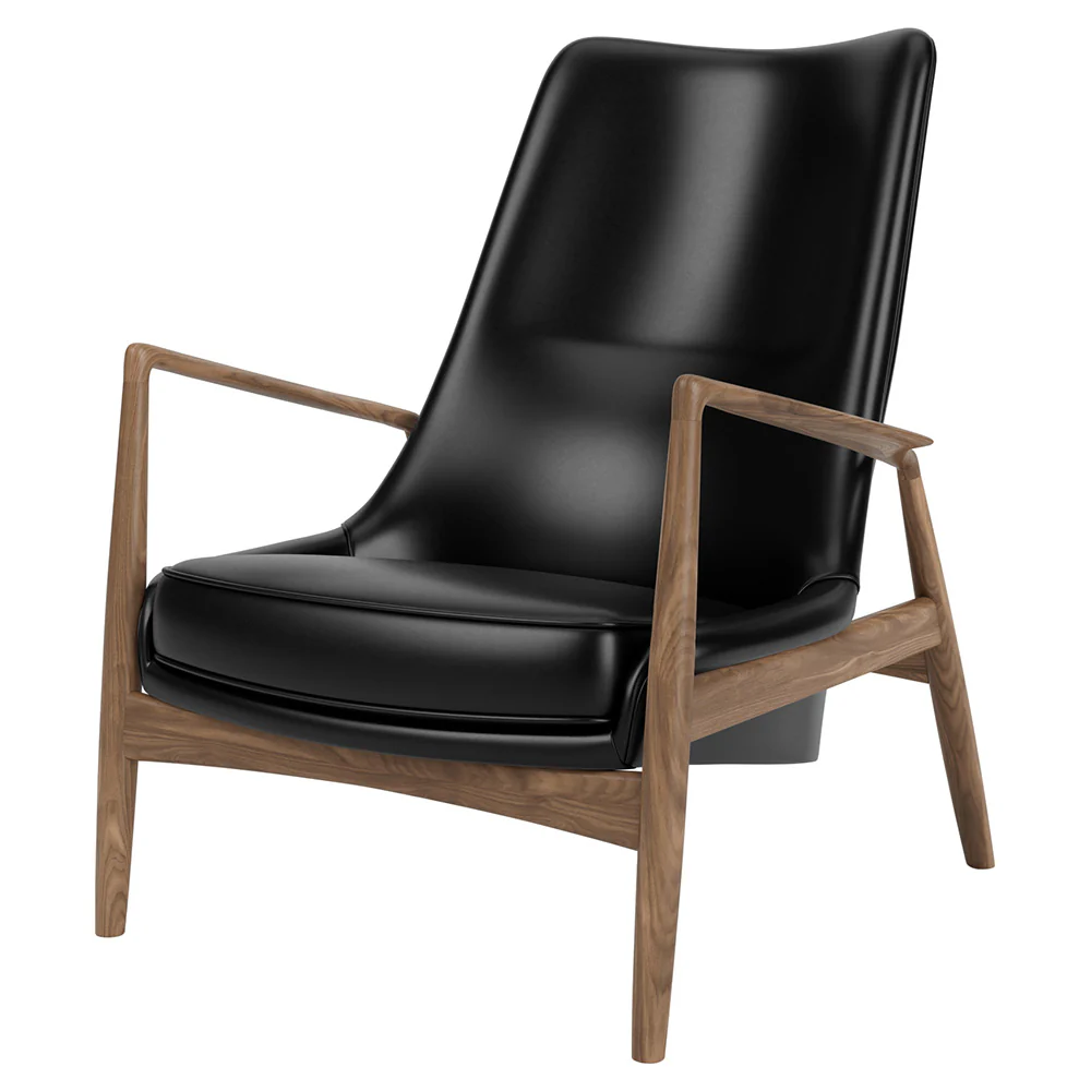 The Seal High Back Lounge Chair - Walnut