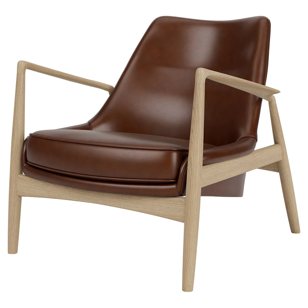 The Seal Low Back Lounge Chair - Natural Oak