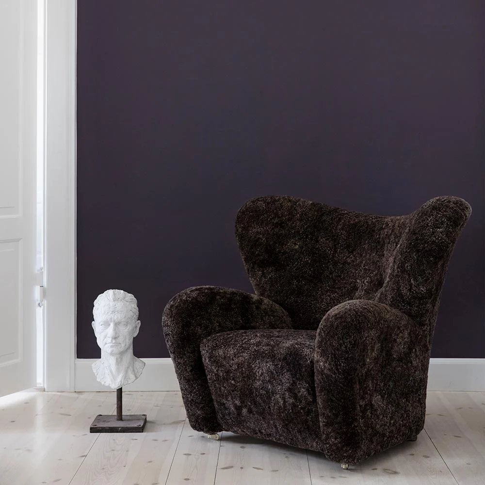The Tired Man Lounge Chair - Espresso Sheepskin, Dark Stained Oak - Image 5