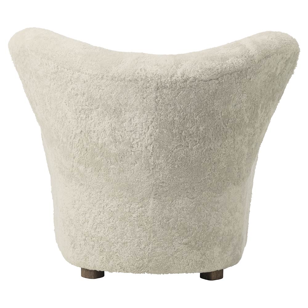 The Tired Man Lounge Chair - Green Tea Sheepskin, Dark Stained Oak - Image 4