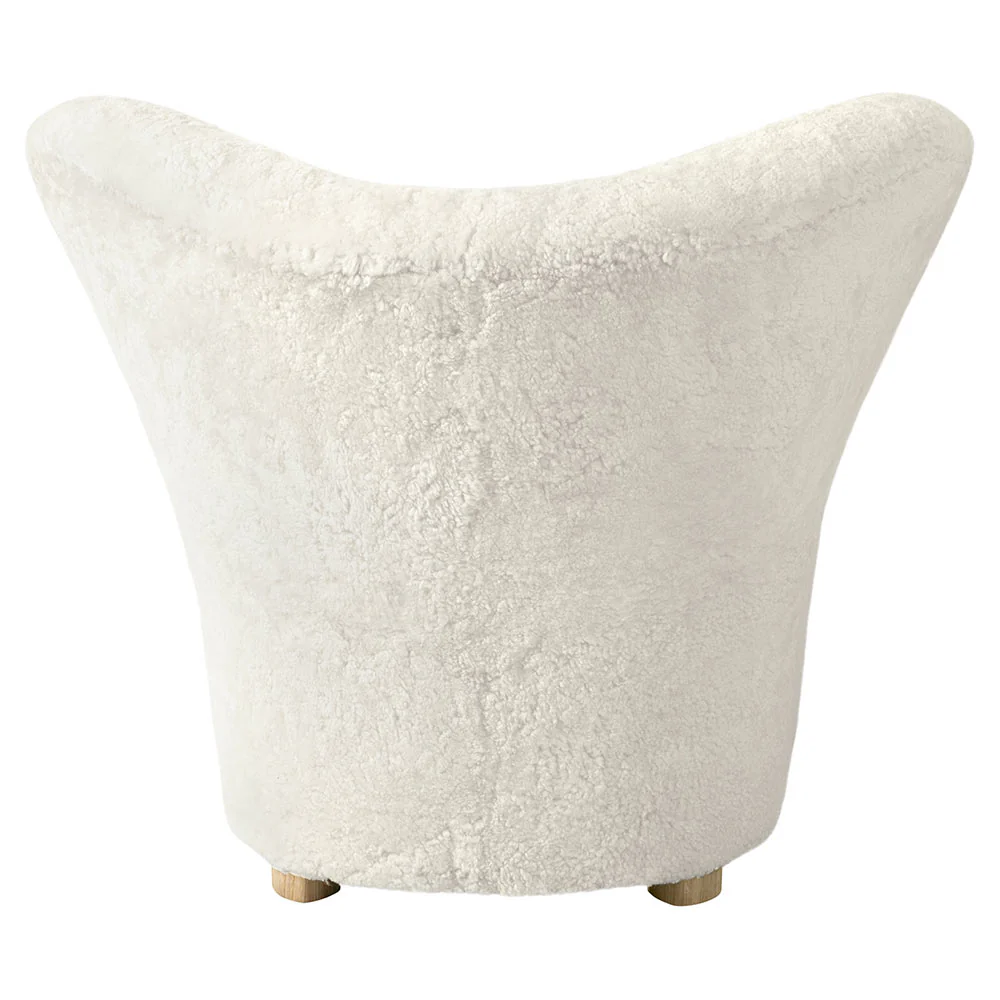 The Tired Man Lounge Chair - Off White Sheepskin, Natural Oak - Image 3