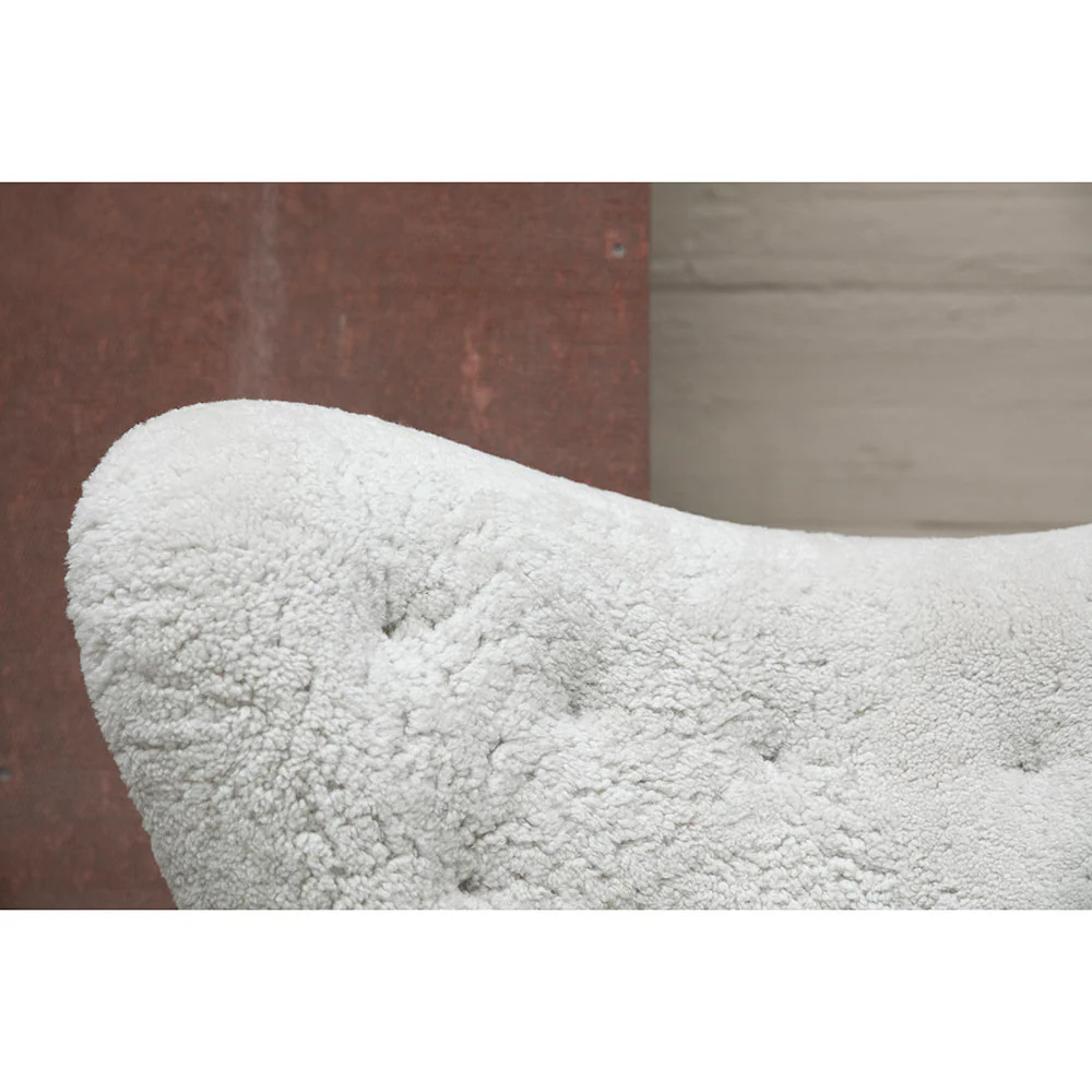 The Tired Man Lounge Chair - Off White Sheepskin, Natural Oak - Image 4